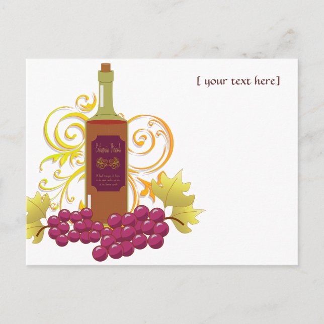 Carte Postale Vins et raisins (Devant)