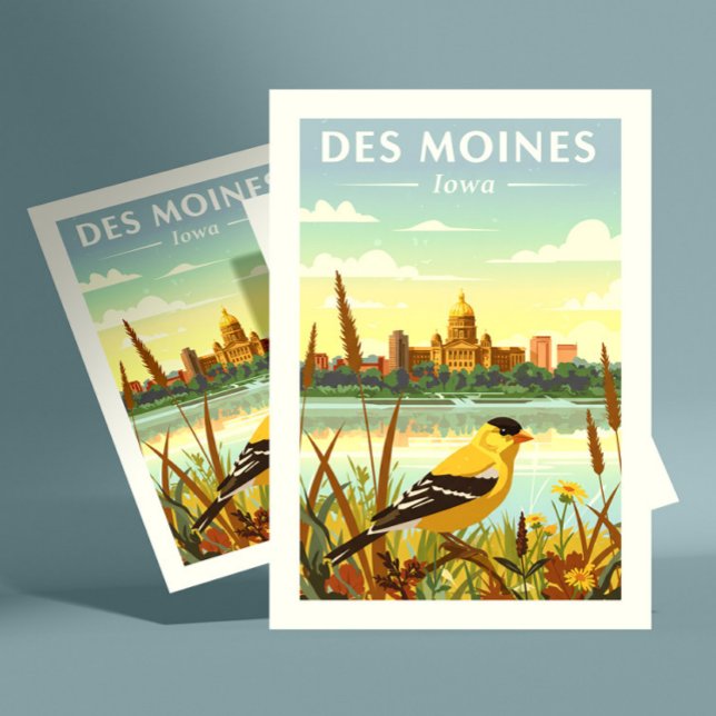 Carte Postale Vintaeg Des Moines Iowa (Créateur téléchargé)