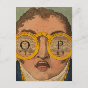 Carte postale vintage 1809 Homme avec jumelles de