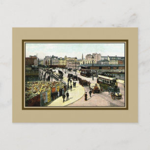 Carte Postale Vintage 1890 Glasgow Bridge Glasgow Écosse