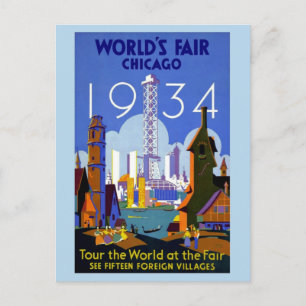 Carte Postale vintage 1934 Foire mondiale de Chicago