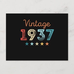 Carte Postale Vintage 1937 90e anniversaire Retro Cadeau 90 ans