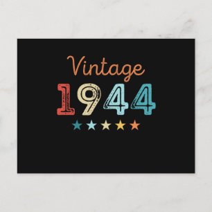 Carte Postale Vintage 1944 80e anniversaire Retro Cadeau 80 ans