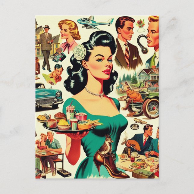 Carte Postale Vintage 1950 Seamless Motif (Devant)