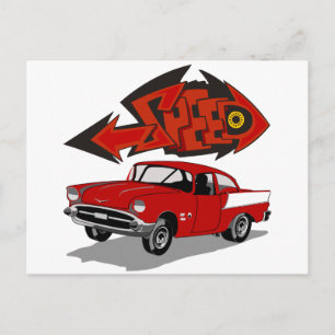 Carte Postale Vintage 1957 Chevy avec Vitesse de texte Grafitti