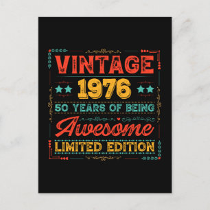Carte Postale Vintage 1976 Fabriqué en 1976 70e Anniversaire 50 