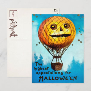 Carte postale vintage à ballon d'Halloween