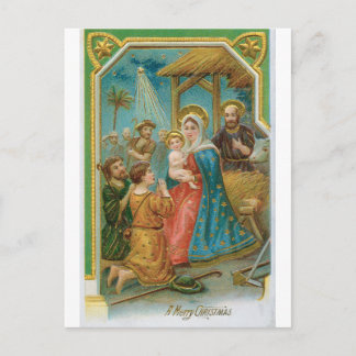 Carte Postale Vintage A Merry Christmas Madonna And Child