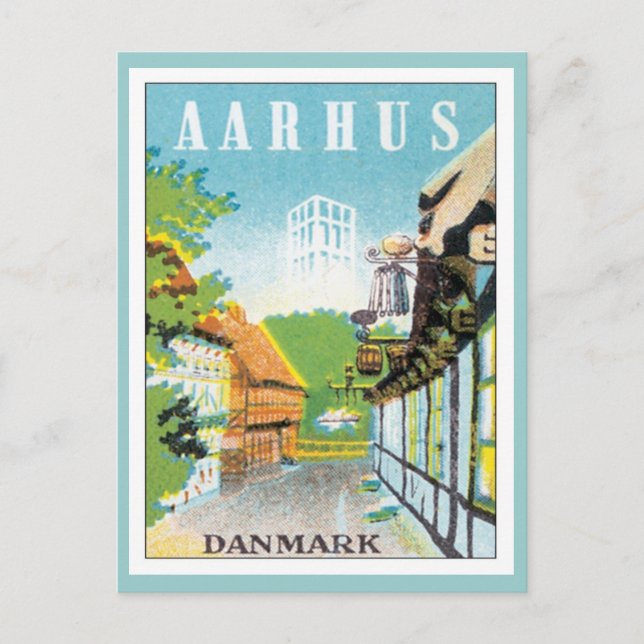 Carte Postale Vintage Aarhus Danemark (Devant)