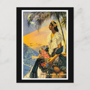 Carte Postale Vintage affiche de voyage, Veracruz, Mexique,