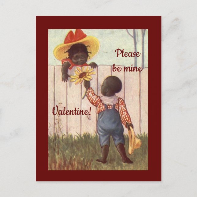 Carte postale Vintage afro-américaine valentine (Devant)
