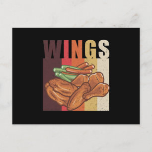 Carte Postale Vintage Aile de poulet Lover Imprimer Funky Novelt