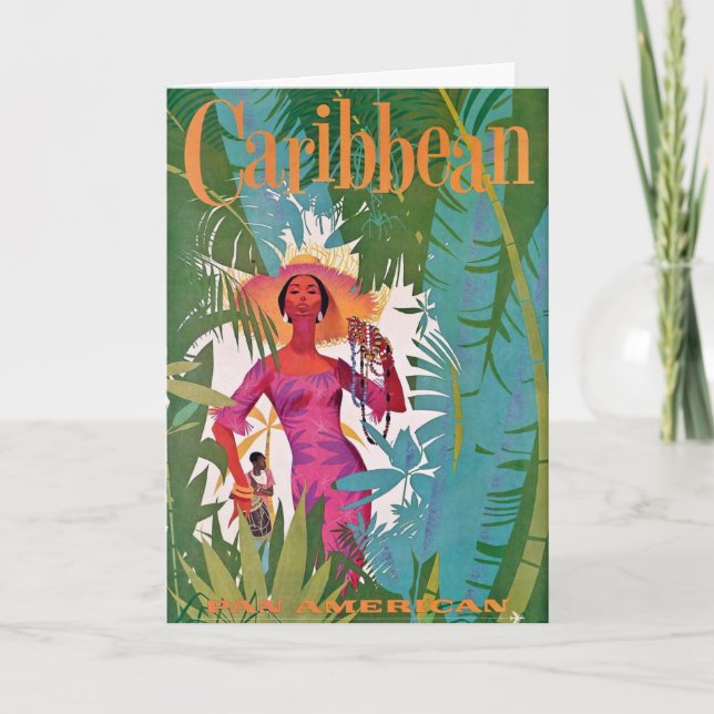 Carte postale vintage Airline Caribbean Travel (Devant)