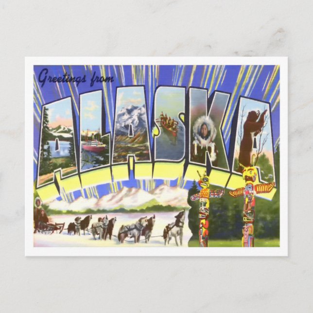 Carte postale Vintage Alaska (Devant)