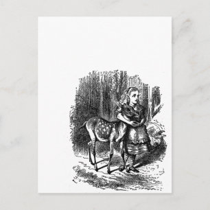 Carte Postale Vintage Alice au pays des merveilles fawn bambi pr
