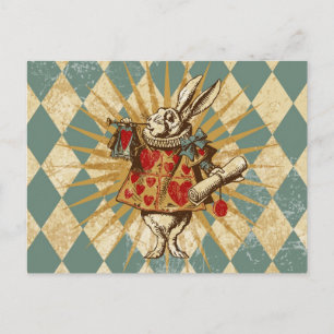 Carte Postale Vintage Alice White Rabbit