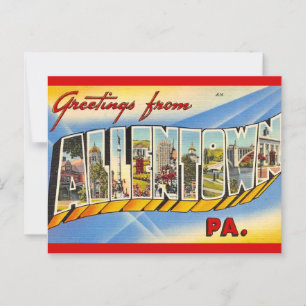 Carte Postale Vintage Allentown PA 