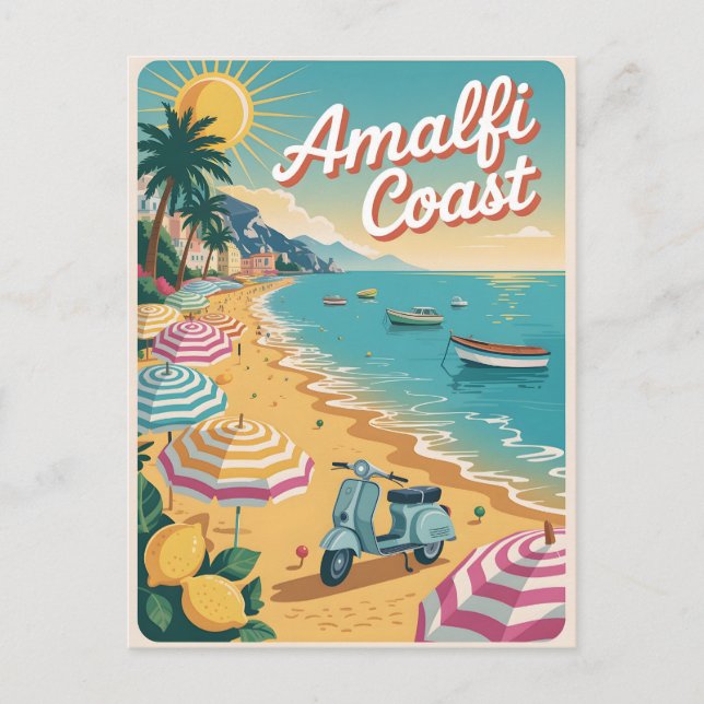 Carte postale vintage Amalfi Coast (Devant)