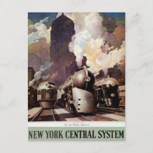 Carte Postale Vintage American Railway, États-Unis -