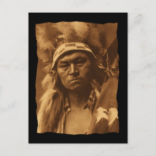 Carte Postale Vintage Amérindien Cayuse Warrior 1910