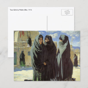 Carte Postale Vintage amérindien, Taos Girls par Walter Ufer