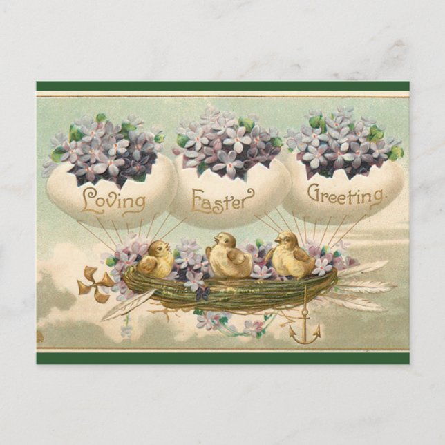 Carte Postale Vintage Amour Pâques Salutations (Devant)