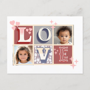 Carte Postale Vintage AMOUR Saint Valentin Photos personnalisées