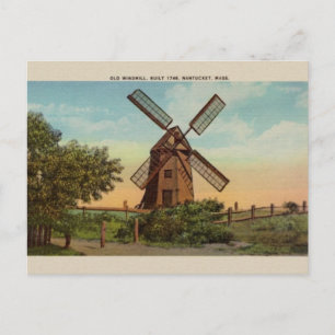 Carte postale vintage Ancien moulin à vent Nantuck