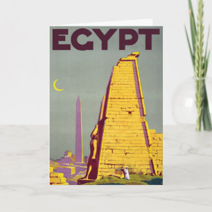 Carte postale vintage ancienne Égypte ruines Voyag