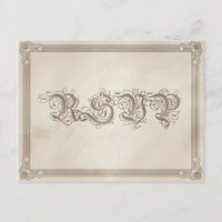 Carte postale vintage ancienne style affiche RSVP
