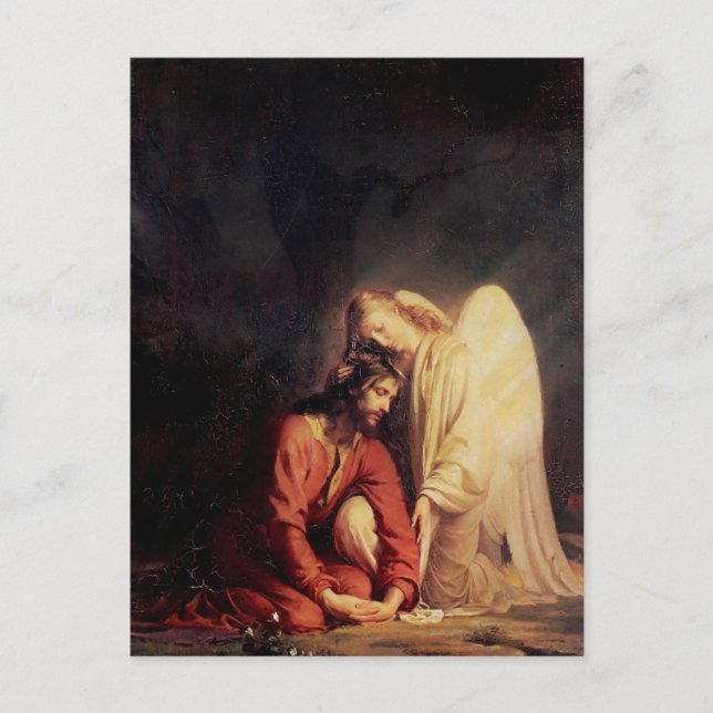 Carte Postale Vintage ange consolant Jésus (Devant)