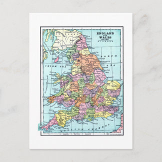 Carte postale Vintage Angleterre et Pays de Galles