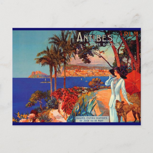 Carte Postale Vintage Antibes Côte d'Azur (Devant)
