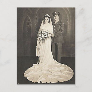 Carte Postale Vintage Antique Romantique Mariée et Groom Photos