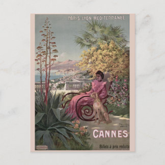 Carte Postale Vintage antiquité Cannes Publicité de voyage franç