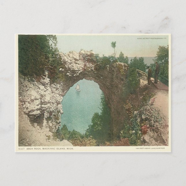 Carte Postale Vintage Arch Rock Mackinac Island Michigan (Devant)
