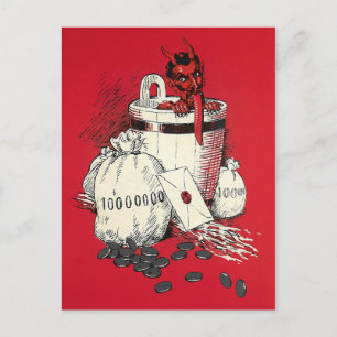 Carte Postale Vintage argent du diable victorien