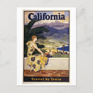 Carte postale vintage Art Déco California Travel