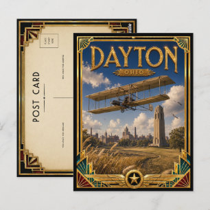 Carte postale vintage Art Déco de Dayton Ohio de l