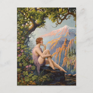 Carte postale vintage Art Déco Pin Up Girl