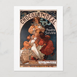 Carte postale vintage Art Nouveau Chocolat Publici