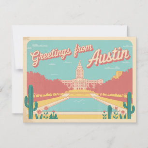 Carte postale vintage Austin   Salutations d'Austi