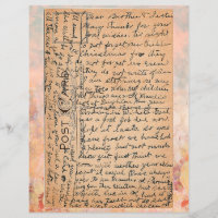 Carte postale vintage avec écriture ancienne