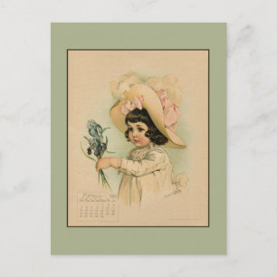 Carte Postale Vintage avril 1891 dessin de beaux enfants