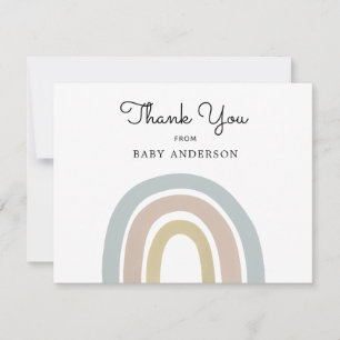 Carte postale vintage Baby shower Rainbow Merci