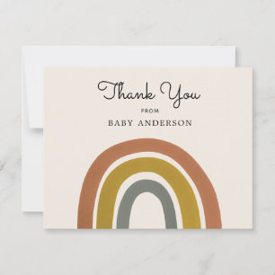 Carte postale vintage Baby shower Rainbow Merci