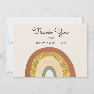 Carte postale vintage Baby shower Rainbow Merci