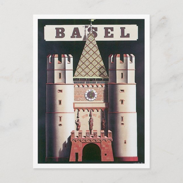 Carte Postale Vintage Bâle Suisse (Devant)