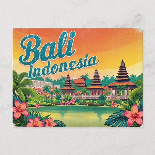 Carte Postale Vintage Bali, Indonésie (Devant)