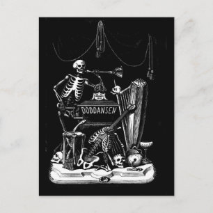 carte postale vintage bande squelette